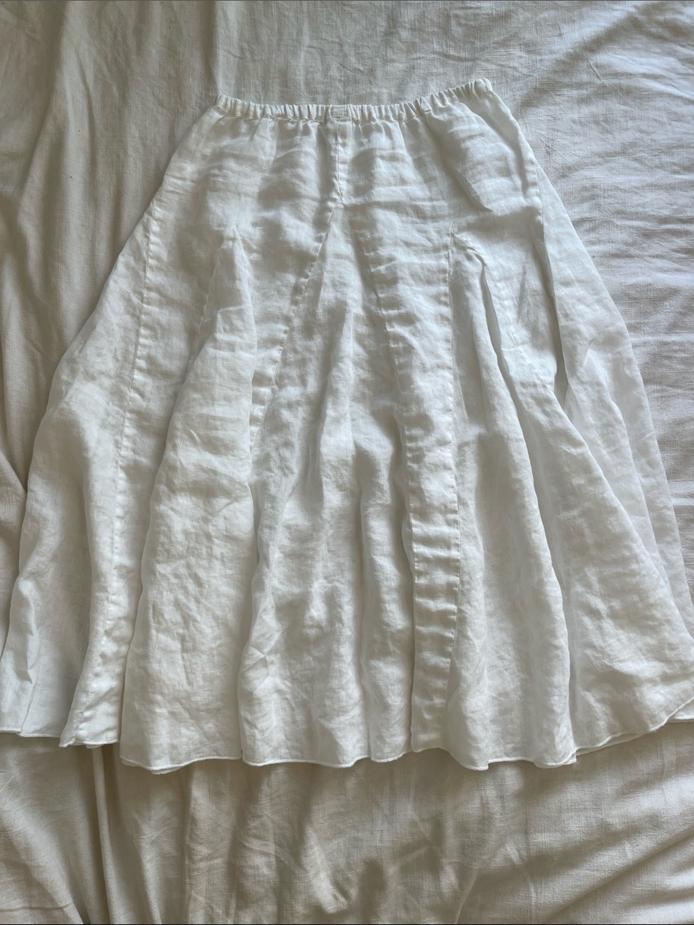 CP Shades Fanny 100% Linen White Midi Skirt - Picture 9 of 13